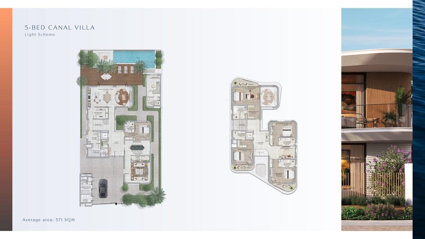 5 Bedroom Canal Villa floor plan